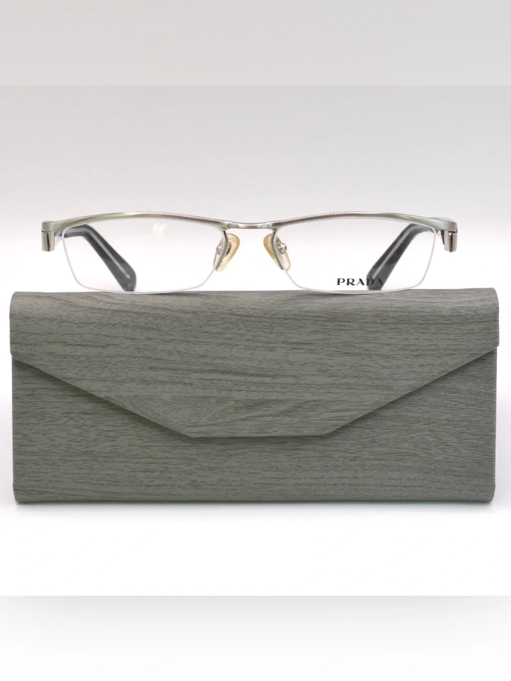 Prada Women Semi Rimless Eyeglasses | Silver & Black | Italy